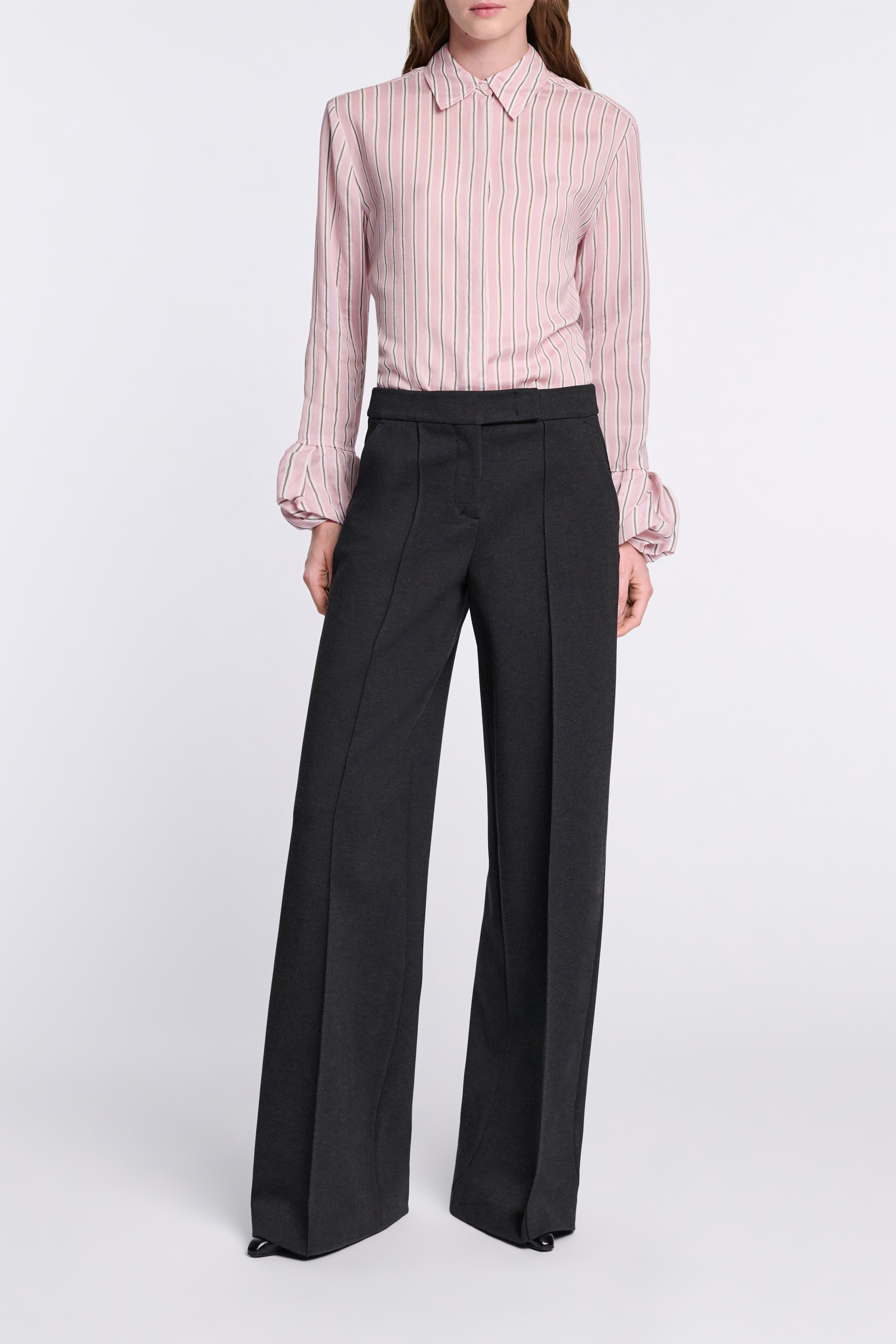 Dorothee Schumacher Wide leg pants in Punto Milano charcoal melange